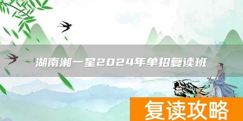 湖南湘一星2024年单招复读班