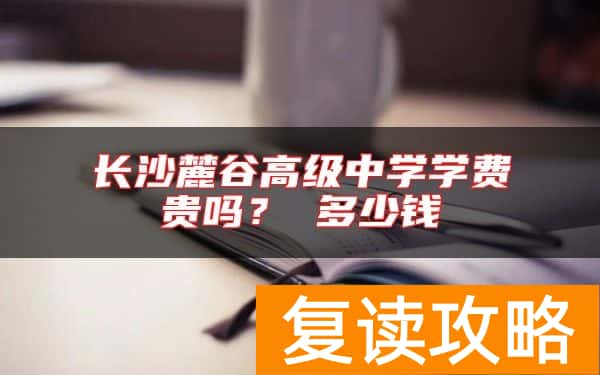 长沙麓谷高级中学学费贵吗？ 多少钱